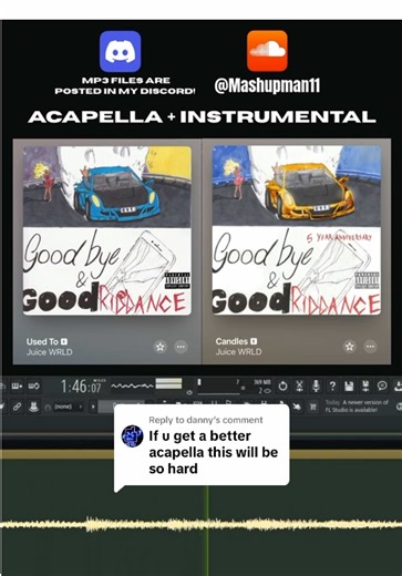 Replying to @danny 🙌🏼 I got another file hopefully his vocal sounds a little cleaner, I also saw this other comment said the 808s effected the vocals so I tried starting it later in the song so it’s more spacey 😁 lmk what you think ! #juicewrld #candles #usedto #mashups #fyp