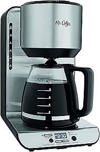 Mr. Coffee 12-Cup Programmable Coffeemaker, Stainless BVMC-FBX39,Black