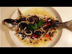 Steamed Mullet Fish with Mint Leaves & Lemon In Cantonese Style