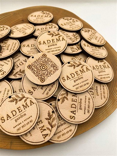 Custom Wooden Tags With Logo – Round Laser Engraved Tags – Personalized Wood Labels for Packaging, Gifts, Products – Double-sided Option - Etsy