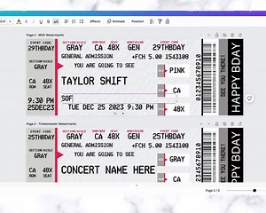 Custom Concert Ticket, Concert Ticket Template, Personalized Event Ticket, Surprise Ticket, Ticketmaster Fake Concert, Ticket Stub Souvenir - Etsy