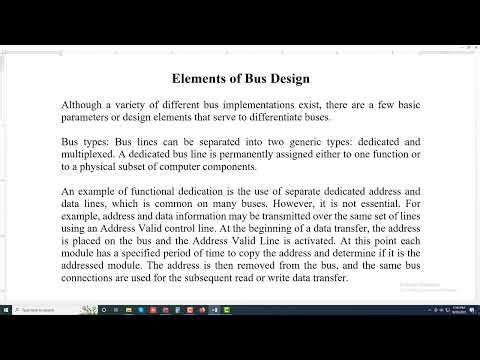 Elements of Bus Design || Computer Organization and Architecture