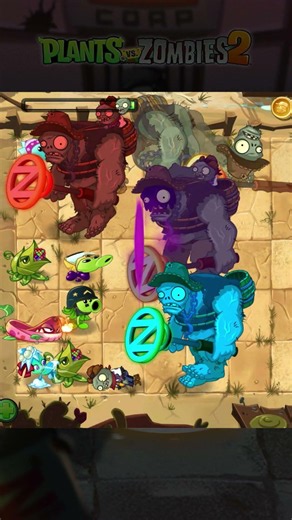 PvZ 2 - Missle Toe Plants Team & Other Plant Teams Vs Wild West Gargantuar Zombies #shorts #pvz2