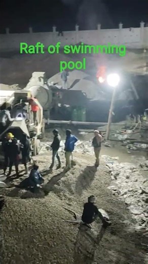 casting of swimming pool raft ,50m by 30m .