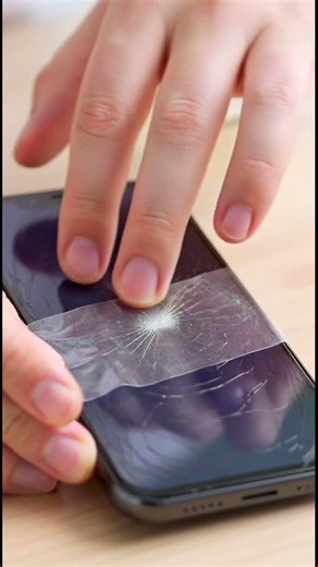 Stop phone screen from cracking further with clear tape #Shorts