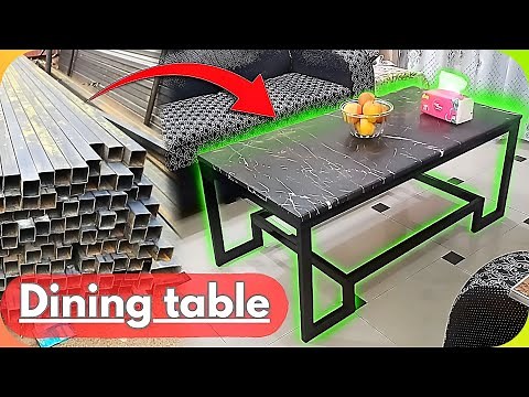 Easy Simple Modern Marble Dining Room Table DIY from scratch