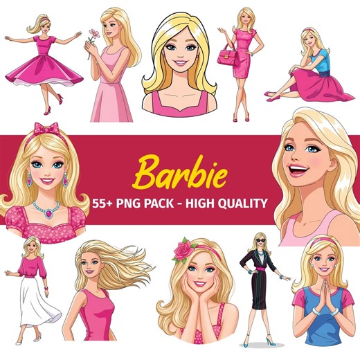 Barbie Clipart PNG Pack - Fashion Doll Illustration (digital Download) - Etsy