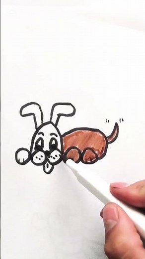 "How to draw a dog easily"🐶✨ #art #dogdrawing #diy #trending #color #dog