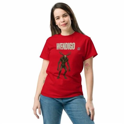 Wendigo tee Shirt. Cryptid Series. https://yodelingdesign.etsy.com#cryptozoology #wendigo