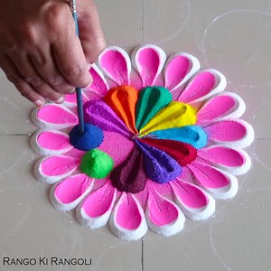 110K views · 1.8K reactions | Simple and Easy Rangoli Design | Rango Ki Rangoli This video shows how to make simple and easy rangoli design using rangoli colours. Follow Rango Ki Rangoli to watch new rangoli designs everyday | Rango Ki Rangoli | Facebook