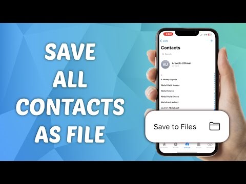 How to Save All Contacts as Files on iPhone