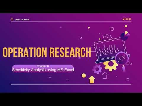 Operation Research, Chapter 8: Sensitivity Analysis using MS Excel