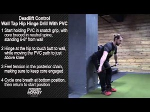 Deadlift Control - Wall Tap Hip Hinge Drill With PVC