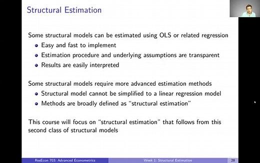 Week 1: Structural Estimation | Video 4: How to Construct a Structural Econometric Model