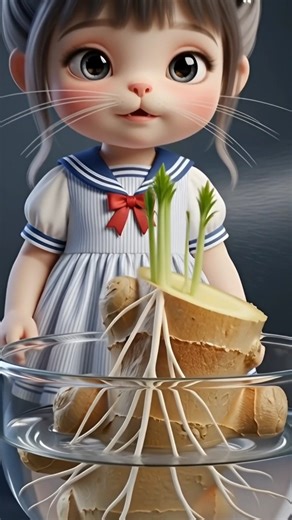 Ginger growth with kitty #nature #timelapse #aiart #shorts