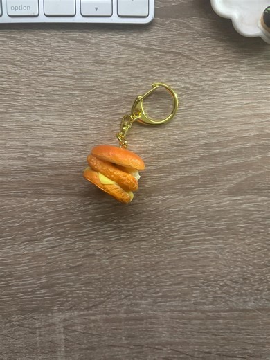 Fish Burger Keychain – Realistic Fake Food Keyring, Mini Fast Food Charm, Handmade Accessory - Etsy