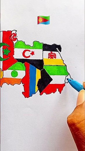 Draw Flag Map of Eritrea 🇪🇷 #eritrea