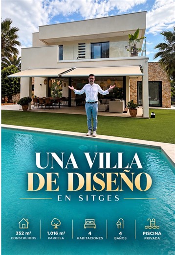 🏡 UNA VILLA DE DISEÑO DONDE LA PRIVACIDAD ES LA PROTAGONISTA ¿Te imaginas vivir en una casa como esta, a pocos minutos del centro de Sitges y de sus playas? 🌴 En La Plana encontramos esta espectacular villa contemporánea, construida en 2020, donde la arquitectura, la luz natural y la conexión entre interior y exterior crean un espacio único. ✨ 352 m² construidos 🌳 1.016 m² de parcela 🛏️ 4 habitaciones en suite 🛁 5 baños 🏊 Piscina privada ☀️ Amplias terrazas y grandes ventanales 🚗 Parking 