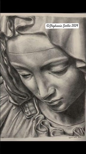 Realistic drawing of the Virgin Mary #pieta #academic drawing #mothermary
