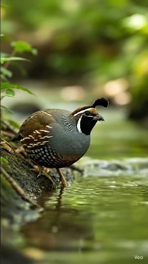 Montezuma Quail swaying by stream to drinking water, Also known as Mearn’s quail…..#mearn #quail。