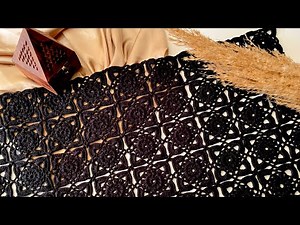 Crochet table runner | square motif tablecloth