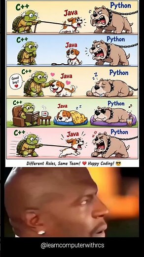 Why Python Always Wins? 🐍💀#coding #memes #shorts #funny ‪@LearnComputerWithRCS‬