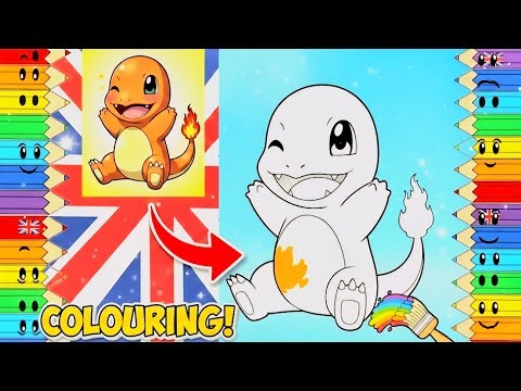 Charmander Colouring for Kids | Easy Pokémon Drawing & Colouring Fun UK