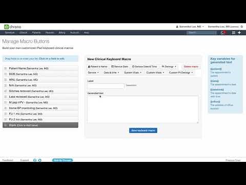 Training: DrChrono Charts and Clinical Notes | Macro Buttons