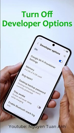 Turn off developer options on android phone