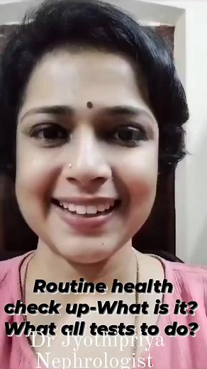 1.6K views · 33 reactions | Routine Health check up - what does that imply? Why we need it? How frequently to do it? What all tests we need to do? #healthcheckup #healthtests #wellbeing | Dr JYOTHIPRIYA's Kidney Care & Wellness Corner | Facebook