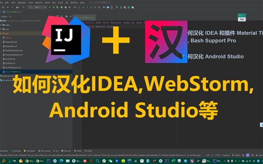 如何将IDEA设置成中文？ Android Studio汉化, Flutter, Material Theme UI 插件汉化