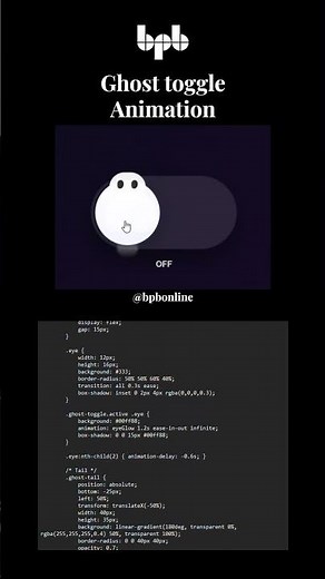 ON or OFF? 👻 CSS/JS Ghost Toggle Switch is Too Cute! (Slick UI Animation)