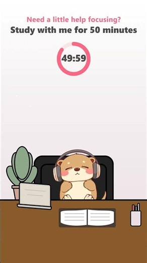 50/10 Pomodoro Timer with Pink Noise for Deep Focus 📖 ✍️ #timer #study #focus #fyp #exam #students
