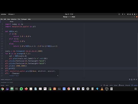 Python code for Hermite Polynomials by the recurrence relations