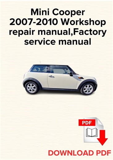 Mini Cooper 2007,2008,2009,2010 Workshop Repair Manual, Maintenance, Factory Service Manual - Etsy Australia