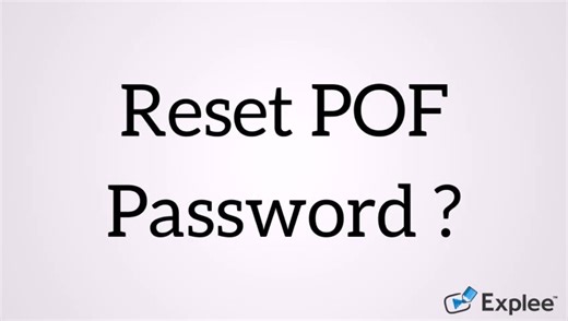 Reset POF Password ? Dial 18552763666