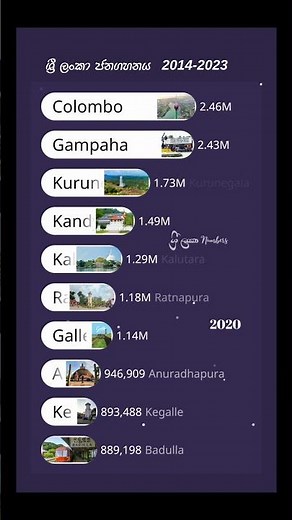 Population growth in Sri Lanka. District population race.