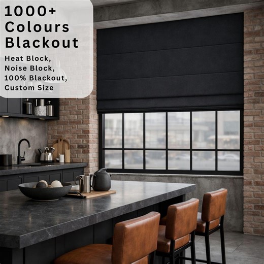 Custom Blackout Roman Shade: Modern Window Blind, 1000+ Colours, Black Roman Blind, 1 Blind - Any Custom Sizes - Etsy