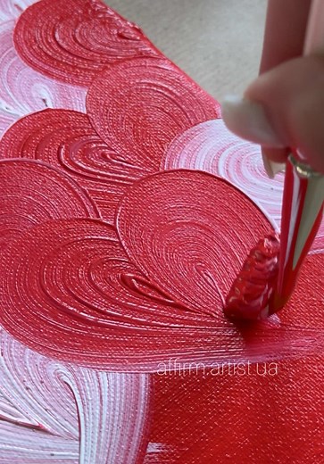 Red Heart Abstract Art: Love and Art Therapy