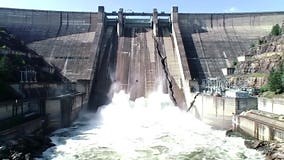 Cinematic Wide Shot of a Massive Concrete Hydroelectric Dam Cracking and Collapsing Under Immense Water Pressure Stock Video - Video of breaking, water: 411826749