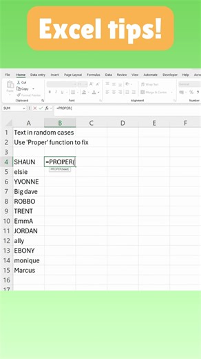 Fix random text cases in Excel