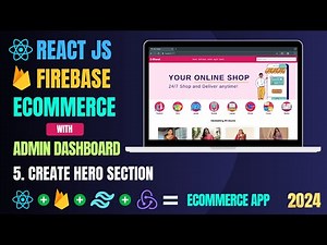 Build Ecommerce App with React And Firebase | Create Hero Section | React Projects For Beginners #5