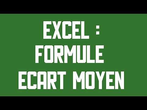 ECART MOYEN Formule Excel