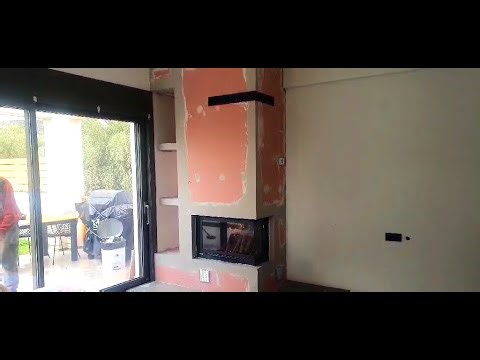 Τοποθέτηση σε ενεργειακό τζάκι γωνιακό δύο όψεων στην Σαλαμίνα