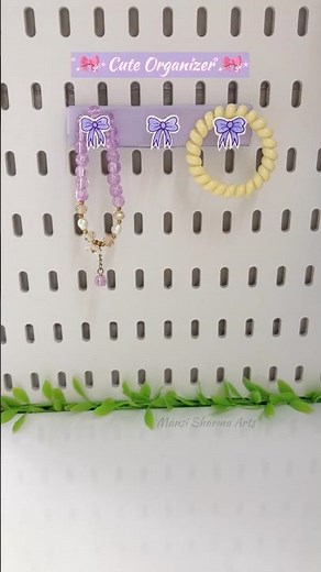 Cute & Easy Jewelry Organizer💜🎀 #diyorganizer #diy #artandcraft #craftideas #organizers #pinterest