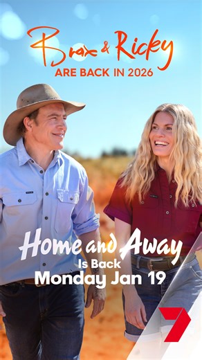 Home and Away on Instagram: "In 2026 Home and Away returns for a year like never before. Who will make it home to the Bay...? Plus the moment you’ve been waiting for: Brax and Ricky are BACK. Monday Jan 19, lock in to @channel7 and @7plus"