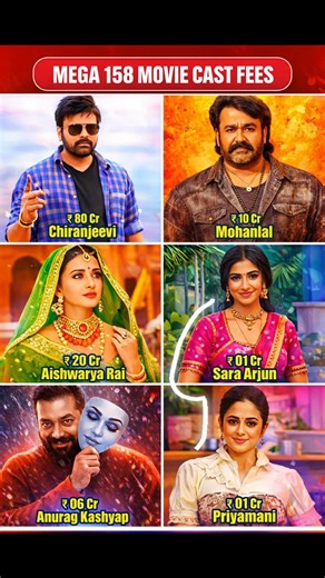 Mega 158 Movie Cast Fees? #chiranjeevi #mohanlal #megastar #cast