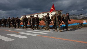 85K views · 6K reactions | U.S. Marines with 5th Air Naval Gunfire Liaison Company, III Marine Expeditionary Force Information Group, conduct a foot movement under load in preparation for cross-country combat maneuver and chemical, biological, radiological and nuclear defense training on Camp Hansen, Okinawa, Japan | US Military Videos | Facebook