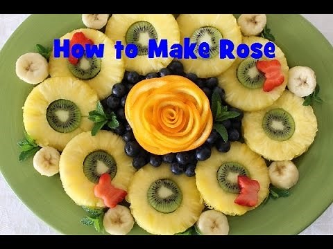 How to Make Rose from Fruits and Vegetables for Garnish. Party Garnishing.