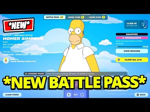 FORTNITE THE SIMPSONS FULL BATTLE PASS SHOWCASE (HOMER SIMPSON SKIN)